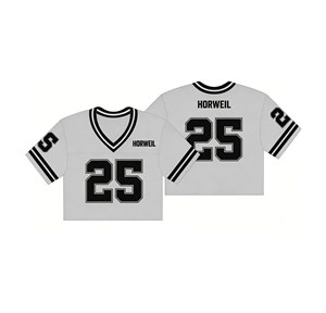 Maillot de football vintage streetwear col en V personnalisé style HORWEIL pour homme, en maille respirante, polyester, vêtement de sport décontracté - Product Image 1