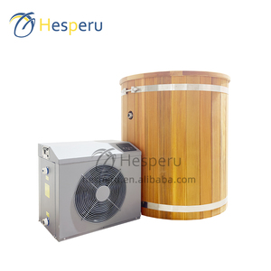 Baignoire à glace en bois moderne avec refroidisseur d'eau et filtre pour utilisation en salle de sport en plein air, design autoportant - Product Image 1
