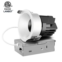 3 pouces Etl Cob Commercial 0-10v Dimmable Downlight avec J-Box 3 couleurs sélectionnables 100-277v éclairage encastré