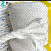 Cordon en polypropylène torsadé blanc 1/4 po, flottant, résistant aux UV et à l'huile, imperméable et résistant aux produits chimiques pour quai de bateau marin
