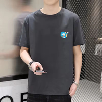 T-shirt décontracté pour homme, coupe ample, 220 grammes, confortable, avec motif personnalisé, en tissu uni, teinture unie, vente chaude, vente en gros