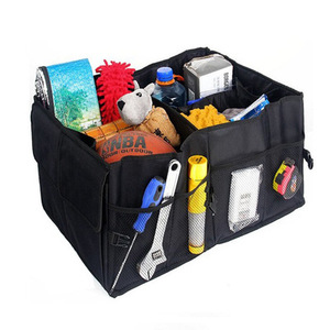 Car Trunk Organizer Box Durable Cargo Storage Boxes Large Capacity Bags With Foldable Cover And Handles