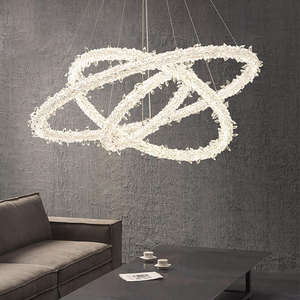 Hotel círculo decorativo araña de cristal luz dormitorio salón comedor lámpara de anillo de lujo - Product Image 4