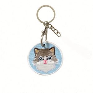 OEM Factory <b>Custom</b> Made Logo Animal Embroidery Key Chain Promotional Gift Embroidered <b>Keychains</b> - Product Image 4