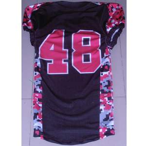 Uniformes de football américain haut de gamme, broderie, tissu sergé respirant, vêtements de football à manches courtes, impression numérique, grande taille, personnalisable - Product Image 1