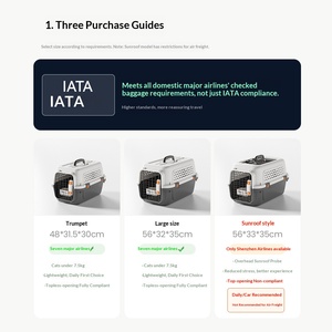 Jaula de Transporte para Mascotas, Cumple con la Normativa <span class=keywords><strong>IATA</strong></span>, Portátil, Rígida, de Polipropileno, para Viajes de Gatos y Perros Pequeños y Medianos - Product Image 3