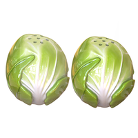 Vente en gros salière et poivrière en céramique sur mesure pour choux pots d'assaisonnement en forme de légumes pour table à manger et décoration de cuisine