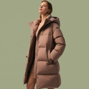 Abrigo de plumón acolchado de lujo para <span class=keywords><strong>mujer</strong></span>, cortavientos, con cremallera, de moda, talla grande, largo, para esquí, de plumas de ganso blanco - Product Image 4
