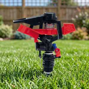 Aspersor de Impulso para Riego Agrícola, 360 Grados, Accionamiento por Engranajes, Color Rojo, Fácil Instalación, Plástico Resistente, Conexión Macho de 1/2'', 30PSI-450PSI - Product Image 3