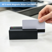 Lecteur de cartes à bande magnétique USB portable 3 pistes, lecteur de cartes à glisser Plug & Play pour système de cartes de membre POS MSR90U