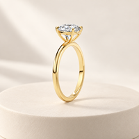Bague de fiançailles en or 18 carats personnalisée avec diamant de laboratoire rond de 1,5 carat, alliance de mariage, bague de promesse, approvisionnement direct usine