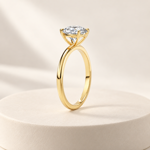 Anillo de Compromiso de Oro Amarillo de 18K con Diamante Cultivado en Laboratorio de 1.5 CT, Anillo de Promesa Redondo para Mujer, Anillo de Boda de Aniversario - Product Image 2