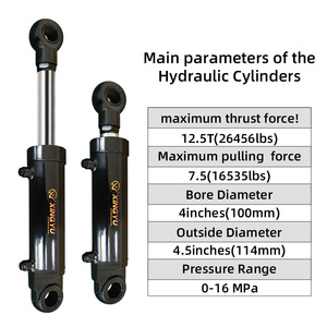 Cylindre hydraulique bidirectionnel de 12 tonnes pour grue, tige de piston chromée dur, fabricant de palans de levage, approvisionnement transfrontalier immédiat - Product Image 4