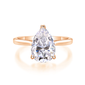 Wholesale Jiuzuan Luxury Sterling Silver 925 White Gold Plated PearCut <strong>Moissanite</strong> Pave Setting Gemstone Rings GRA - Product Image 5