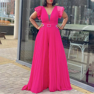 Tuta da donna di colore solido, nuova moda 2025, nuova moda, tuta da festa larga, vestiti taglie forti - Product Image 1