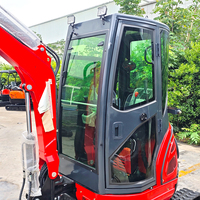 Mini-excavatrice chinoise EPA/EURO 5 avec moteur Kubota, 2,5 tonnes, 2 tonnes, 1 tonne, 1,7 tonne, cabine d'excavatrice, mini-pelleuse à vendre, livraison gratuite