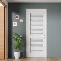 Porte intérieure pré-montée moderne en polymère à persiennes personnalisables pour salon et toilettes