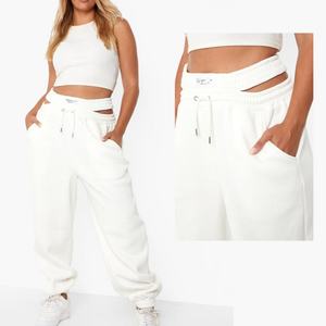 Wholesale Factory Plus Size Women Clothing <b>Thong</b> Detail Waistband Oversized Jogger Sexy Women's Pants - Product Image 1