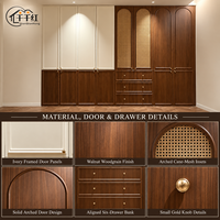 Armoire Dressing Intégrée Rétro Bicolore Personnalisée pour Appartement, Villa, Hôtel et Projets Résidentiels