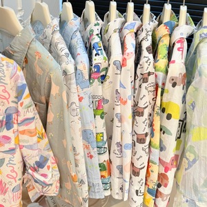 Chemise décontractée <span class=keywords><strong>pour</strong></span> garçons de style coréen, imprimé animal dinosaure de dessin animé, hauts en mélange de coton <span class=keywords><strong>pour</strong></span> tout-petits, printemps-automne - Product Image 5