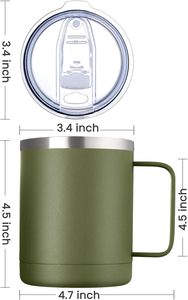 Wholesale 12oz 14oz 20oz Insulated Coffee Mug Stainless Steel <b>Double</b> <b>Wall</b> Thermos Travel Car Beer Mug Vacuum Tumbler with Handle - Product Image 4