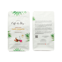 Sac d'emballage de café vide à fond plat avec impression personnalisée 150g 250g 340g 500g sacs de café avec valve et fermeture à glissière