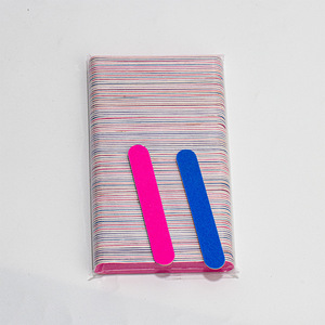8.5cm 100pcs/bag Customize Colored Disposable Wood Double Sided Emery Board Nail File for Salon Wooden Mini Disposable Nail File