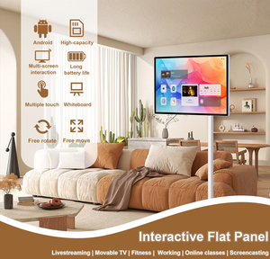 Rotatable Touch Screen FHD LED White Android Smart <b>TV</b> <b>Portable</b> Mobile Display Battery MTK Quad-core for Presentation Training to - Product Image 2