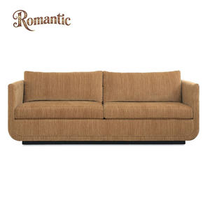 Sofá Moderno Tapizado en Tela con Brazos Redondeados, Cojines Profundos, Estructura de Madera Sólida, Muebles de Lujo para Sala de Estar - Product Image 4