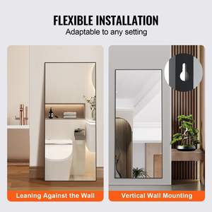 71'' X 31'' Full-Length Tempered Glass Aluminum Alloy Frame Extra Large Black Standing Hanging <b>Leaning</b> Floor <b>Mirror</b> <b>Mirror</b> - Product Image 5
