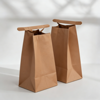 Sac d'emballage alimentaire de luxe personnalisable en papier kraft brun et feuille d'aluminium, fond large, avec bande auto-adhésive, 0,5 lb (250 g) et 500 g