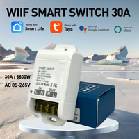 Relais intelligent à courant élevé 30A 4000W, 12-240V CA/CC, compatible Tuya Alexa pour l'apprentissage de la domotique intelligente Code RF433 travail