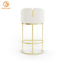 Tabourets de bar de luxe, mobilier de restaurant, chaise haute de cuisine nordique, tabourets de bar modernes en métal avec dossier, prix abordable
