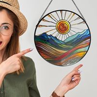 Nouvelle Décoration Murale en Verre Acrylique Coloré - Art Mural Coloré pour la Maison, Ornement Suspendu à Panneau Plat