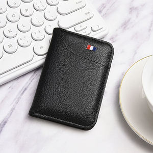 Porte-cartes PU avec logo personnalisé Portefeuilles à deux volets style coréen de haute qualité Portefeuille en cuir pour hommes avec utilisation de cartes de crédit - Product Image 1