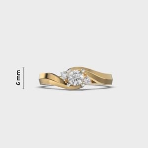 Bague de fiançailles avec diamant rond de laboratoire de 0,50 carat |   Solitaire en or 14 carats - Product Image 4