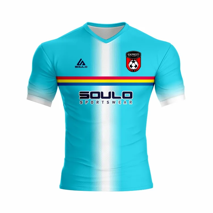 नई डिजाइन Soulo ब्रांड OEM थोक फुटबॉल सबसे अच्छा पहनना गुणवत्ता सेक्सी जल्दी शुष्क फुटबॉल जर्सी खेलों की