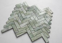 Carreaux de mosaïque en marbre vert pour murs et sols intérieurs, en pierre naturelle, motif chevron, parquet, carreaux personnalisés, mosaïque