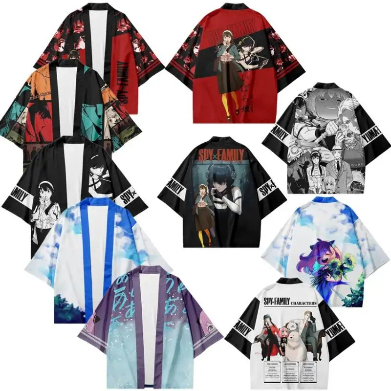 19 Stijlen Spion X Familie Haori Kimono Cosplay Kostuum Yor Vervalser Paar Twilight Loid Vervalser Anya Jas Korte Maat Shirt