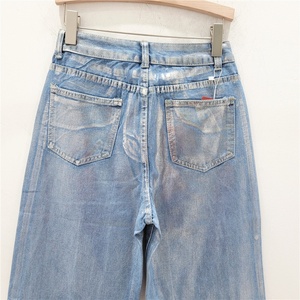 OUDINA Street Style Vintage Hot Silver Pantalon large à jambes ample Drapé Floor Mopping Pant Pantalon Boyfriend Straight Women's <span class=keywords><strong>Jeans</strong></span> - Product Image 5