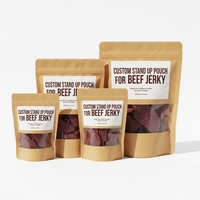 Sacs d'emballage pour viande séchée de 3,5 oz à 16 oz, en plastique de qualité alimentaire, scellés hermétiquement, impression numérique personnalisée pour le stockage en vrac de collations
