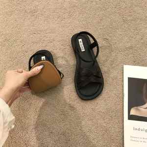Soft Girl Fairy Vacation Style Roman <b>Sandals</b> Ladies 2026 Summer Breathable <b>Flat</b> Casual Beach Walking Shoes - Product Image 3