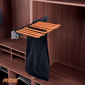 Porte-pantalon coulissant latéral pour armoire en fer avec fermeture amortie et design mobile Gris + Orange – Optimisez l'espace pour vos vêtements - Product Image 2