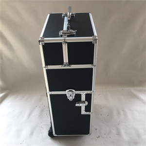 <span class=keywords><strong>Valise</strong></span> de maquillage à roulettes en aluminium grande capacité, chariot rétro pour coiffeur, <span class=keywords><strong>valise</strong></span> de <span class=keywords><strong>rangement</strong></span> pour nail art - Product Image 3