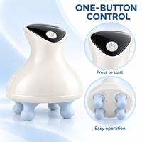 Appareil de massage du cuir chevelu étanche IPX6 (couleur à confirmer) avec pétrissage à 360 degrés, support de charge et 3 modes