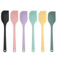 Set Spatula Silikon Profesional Bebas BPA Desain Satu Bagian Tahan Panas Tinggi 600 F Anti Gores Aman untuk Panci Anti Lengket