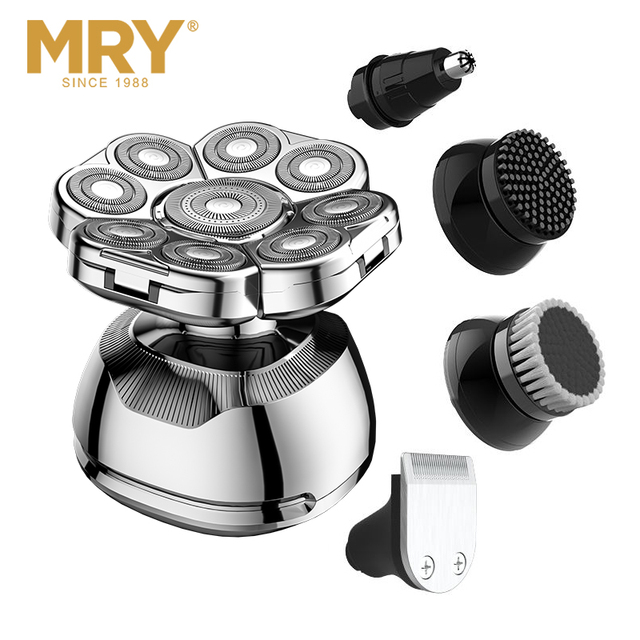 MRY Shaving Machine Foil Head Shaver 5 in 1 Bald Shaver Set 9D Rotary Electric Shaver Multi-function Men's Grooming Set Bald Men