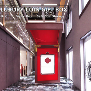 Single NGC PCGS Coin Slabs Eco-Friendly MDF Craft Protective Luxury Wooden Coin Gift <b>Box</b>/ - Product Image 2