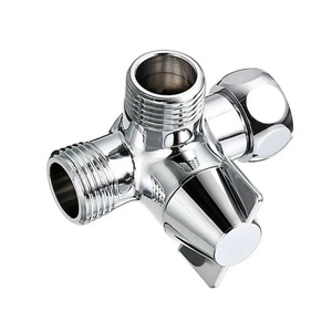 Válvula de 3 vías de 1/2 pulgada para rociador de bidé de inodoro portátil, adaptador en T de latón cromado para manguera de bidé, válvula desviadora de cierre - Product Image 3