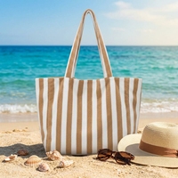 Sac de plage personnalisé Royal Fair, sac de plage réutilisable écologique, sac fourre-tout rayé, sacs à main en tissu éponge portables avec bandoulière